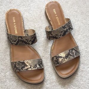 Sun + Stone Easten Snake Print Sandal WORN ONCE!